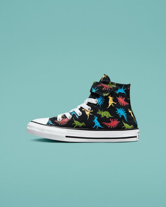 čierna/jemná červená/baltská Modrá Converse Skľučovadlo Taylor All Star Nenáročné Dinosaury