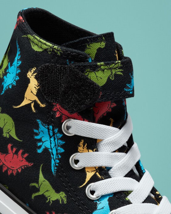čierna/jemná červená/baltská Modrá Converse Skľučovadlo Taylor All Star Nenáročné Dinosaury