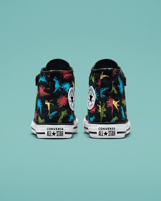 čierna/jemná červená/baltská Modrá Converse Skľučovadlo Taylor All Star Nenáročné Dinosaury