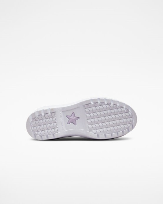 Parná Fialová/biela/čierna Skľučovadlo Taylor All Star Lugged Lift Platform Glitter Converse