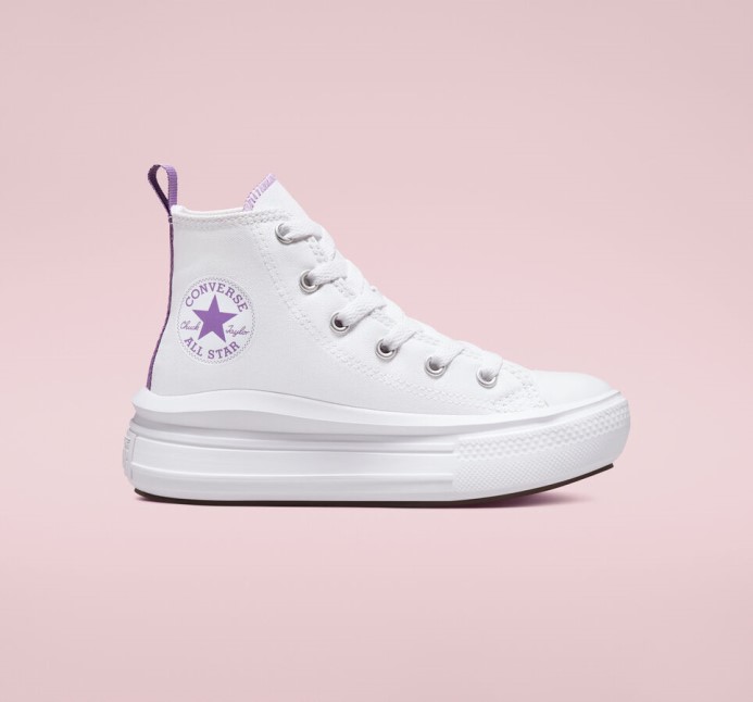 Chuck Taylor All Star Move Platforma Converse Biela/pixel Fialová