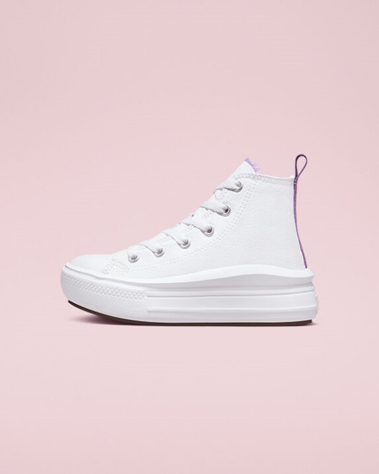 Chuck Taylor All Star Move Platforma Converse Biela/pixel Fialová
