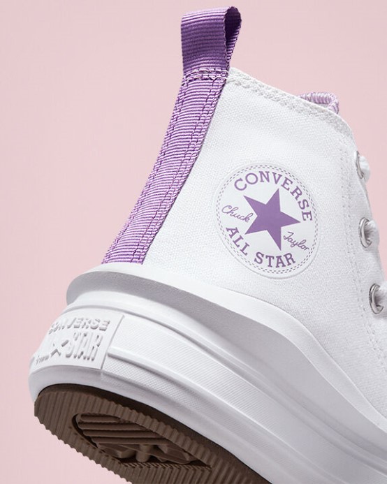 Chuck Taylor All Star Move Platforma Converse Biela/pixel Fialová
