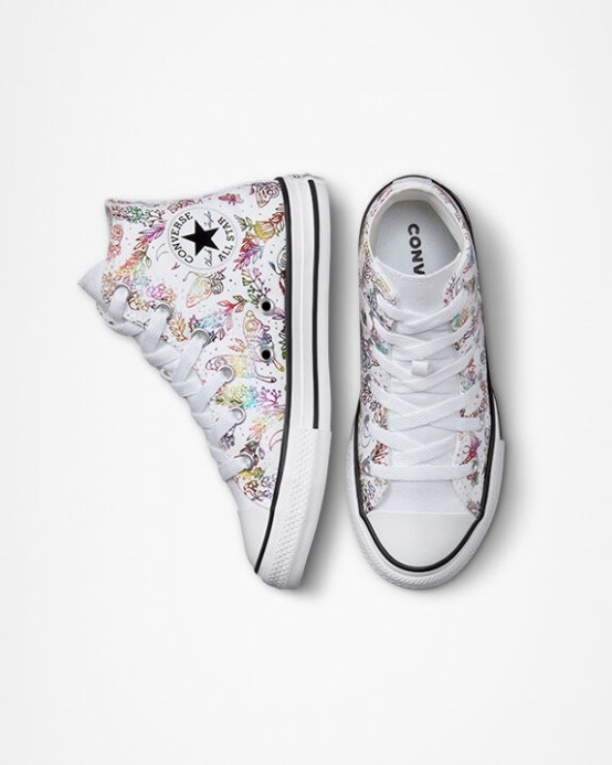 Biela/ružová/fialová/modrá Converse Chuck Taylor All Star Butterfly Lesk
