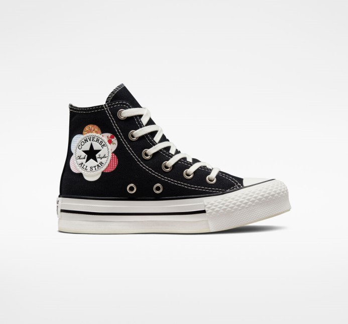 Converse Chuck Taylor All Star Eva Zdvíhacia Plošina Vyrobená Z Patchworku čierna/sunrise Pink