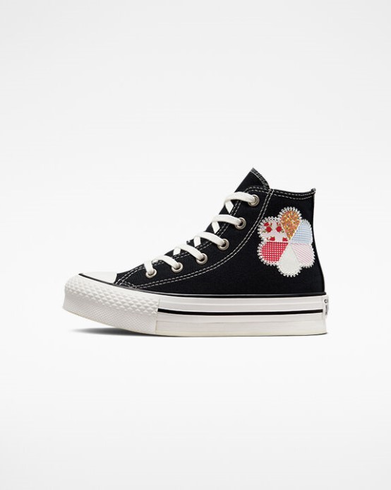 Converse Chuck Taylor All Star Eva Zdvíhacia Plošina Vyrobená Z Patchworku čierna/sunrise Pink