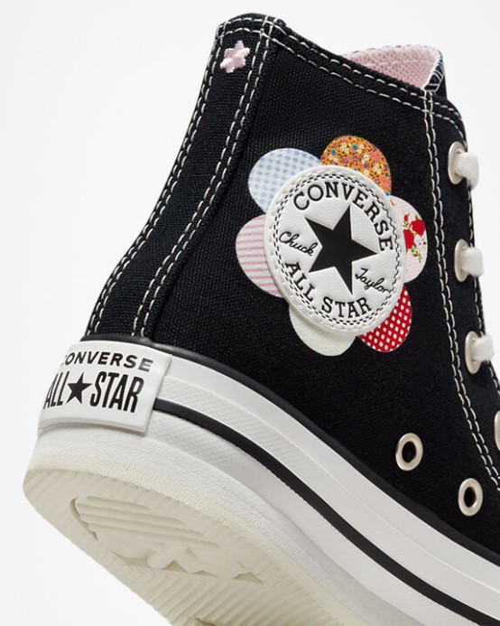 Converse Chuck Taylor All Star Eva Zdvíhacia Plošina Vyrobená Z Patchworku čierna/sunrise Pink