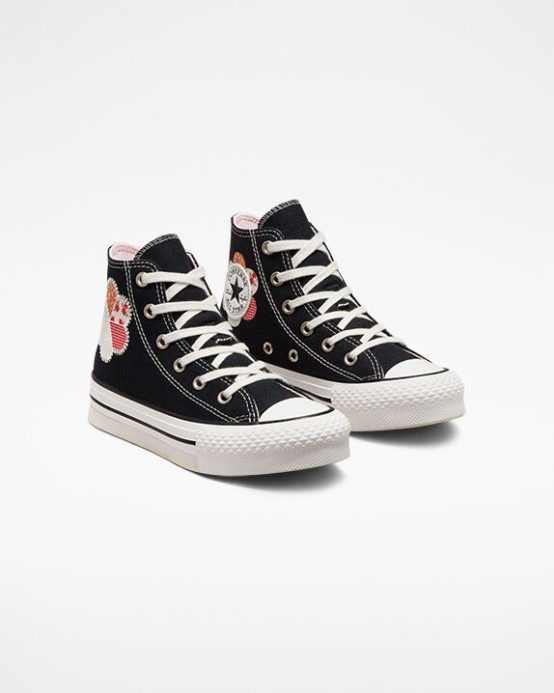 Converse Chuck Taylor All Star Eva Zdvíhacia Plošina Vyrobená Z Patchworku čierna/sunrise Pink