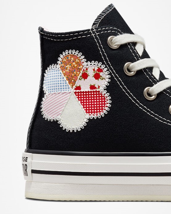 Converse Chuck Taylor All Star Eva Zdvíhacia Plošina Vyrobená Z Patchworku čierna/sunrise Pink