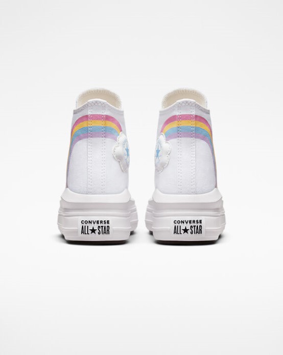 Biela/jp Modrá/ružová Chuck Taylor All Star Move Platforma Rainbow Cloud Converse