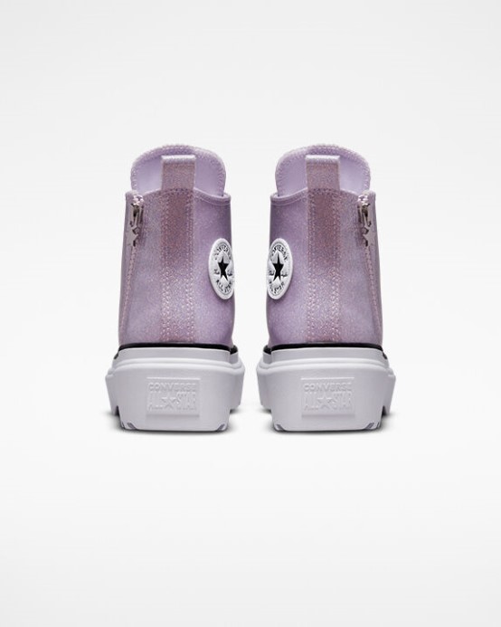 Converse Vapor Fialová/biela/čierna Skľučovadlo Taylor All Star Lugged Lift Platform Trblietky