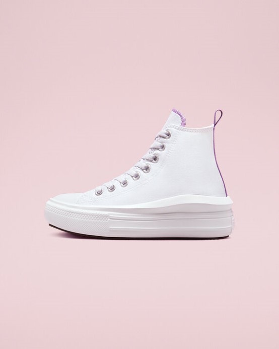 Biela/pixel Fialová Converse Skľučovadlo Taylor All Star Move Platform