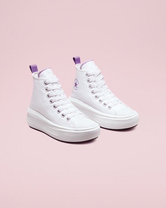 Biela/pixel Fialová Converse Skľučovadlo Taylor All Star Move Platform