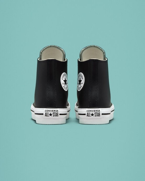 Converse Skľučovadlo Taylor All Star Lift Platforma Koža čierna/prírodná Slonovina/biela