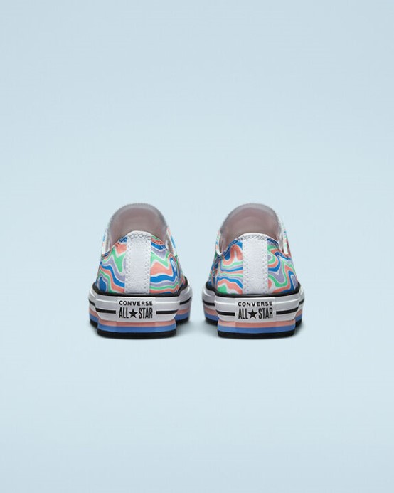 Chuck Taylor All Star Lift Platform Color Vír Bielený Koral/kráľovský Pulz Konverzovať