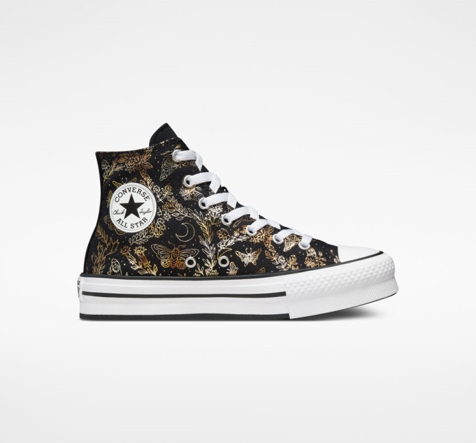 Chuck Taylor All Star Eva Zdvíhacia Plošina Motýlik Lesk Converse čierna/zlatá/biela
