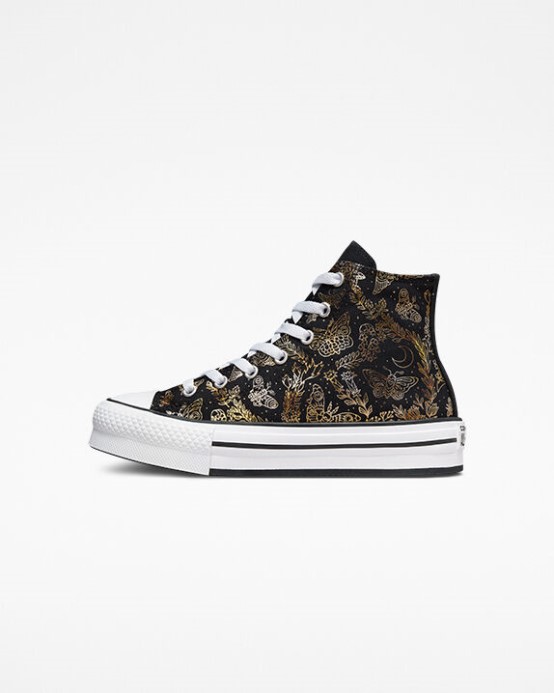 Chuck Taylor All Star Eva Zdvíhacia Plošina Motýlik Lesk Converse čierna/zlatá/biela