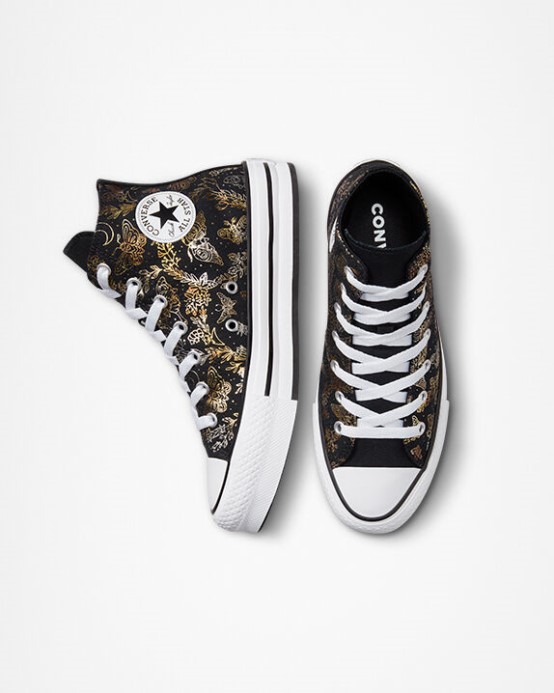 Chuck Taylor All Star Eva Zdvíhacia Plošina Motýlik Lesk Converse čierna/zlatá/biela