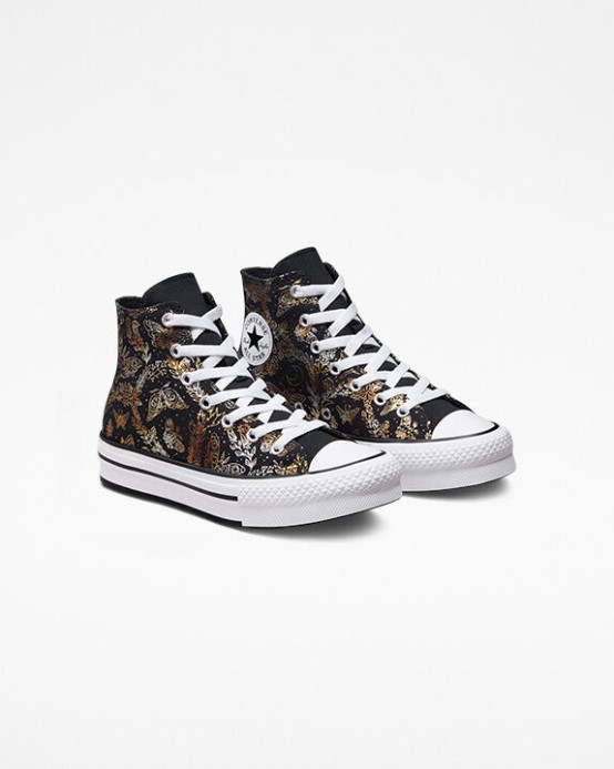 Chuck Taylor All Star Eva Zdvíhacia Plošina Motýlik Lesk Converse čierna/zlatá/biela