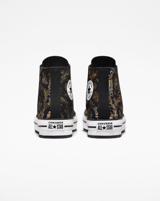 Chuck Taylor All Star Eva Zdvíhacia Plošina Motýlik Lesk Converse čierna/zlatá/biela