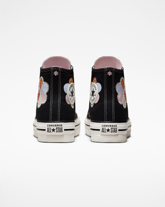 Black/sunrise Pink Chuck Taylor All Star Eva Lift Platform Crafted Patchwork Converse