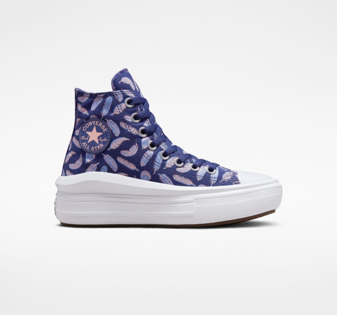 Chuck Taylor All Star Move Platforma Perie Dk Fialový Prach/kráľovský Pulz Konverzovať