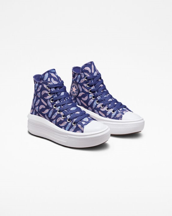 Chuck Taylor All Star Move Platforma Perie Dk Fialový Prach/kráľovský Pulz Konverzovať