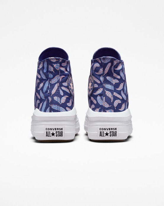 Chuck Taylor All Star Move Platforma Perie Dk Fialový Prach/kráľovský Pulz Konverzovať