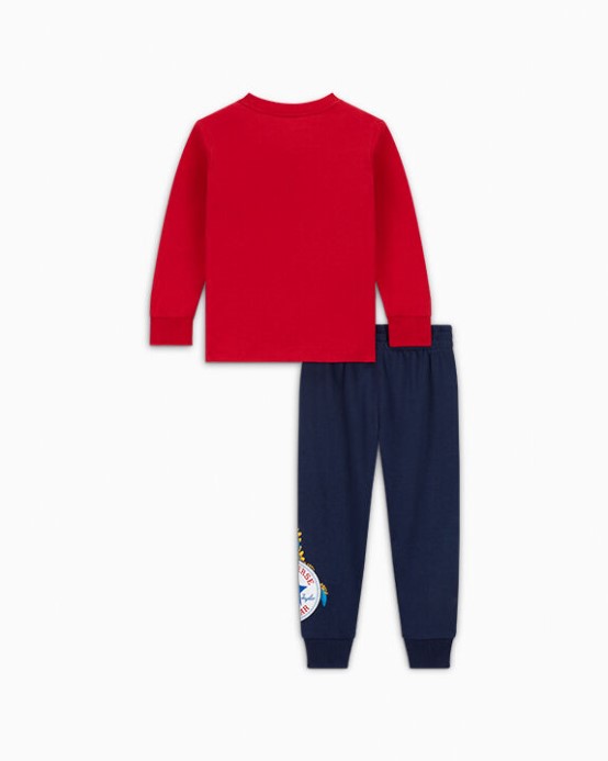 Polnočné Námornícke Converse Dino Tričko A Jogger S Dlhým Rukávom