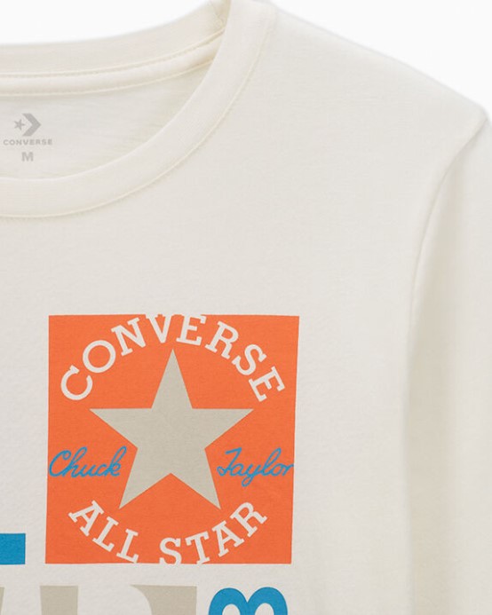 Konverzovať All Star Stack Up Dlhý Rukáv Tee Egret