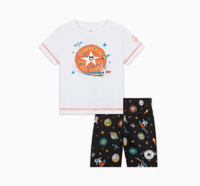 čierne Tričko Converse Space Cruisers + šortky