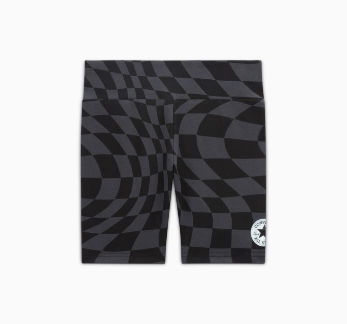 Converse Warped Checker High Rise Biker Shorts Black