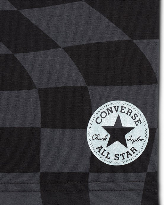 Converse Warped Checker High Rise Biker Shorts Black