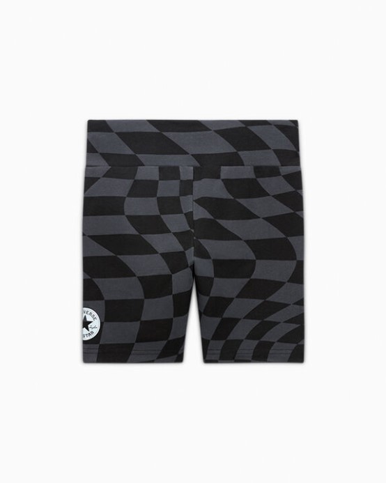 Converse Warped Checker High Rise Biker Shorts Black