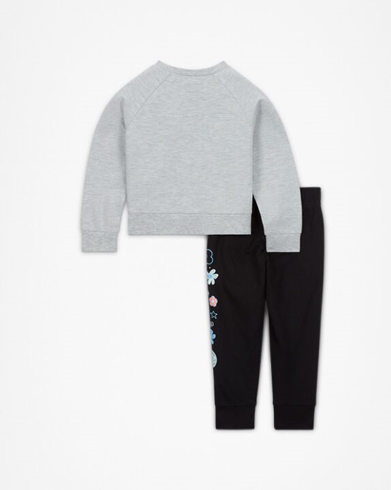 Black Chuck Taylor Kvetinový Crewneck A Joggers Set Converse