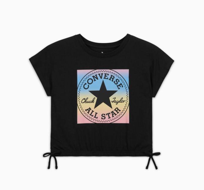 čierny Uvoľnený Strih Skľučovadlo Nášivka Tie Top Converse