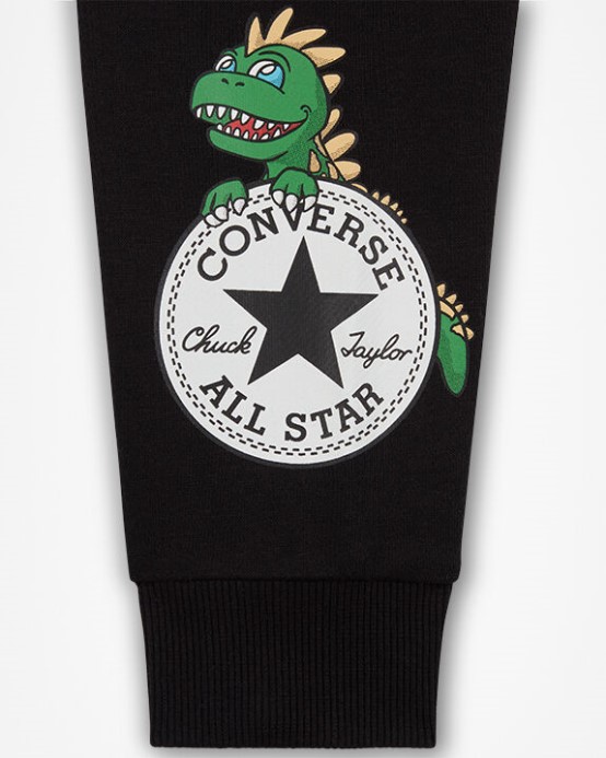 Dino Tričko S Dlhým Rukávom A Jogger Set Converse čierna